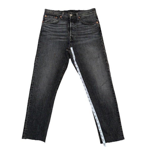 Levi's Denim - Levi's 501 Premium S Skinny Women's Jeans 30x26 Button Fly Raw Hem Gray Charcoal